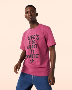Camisetas Converse Life's Stack Para Hombre - Rosas | Spain-7695